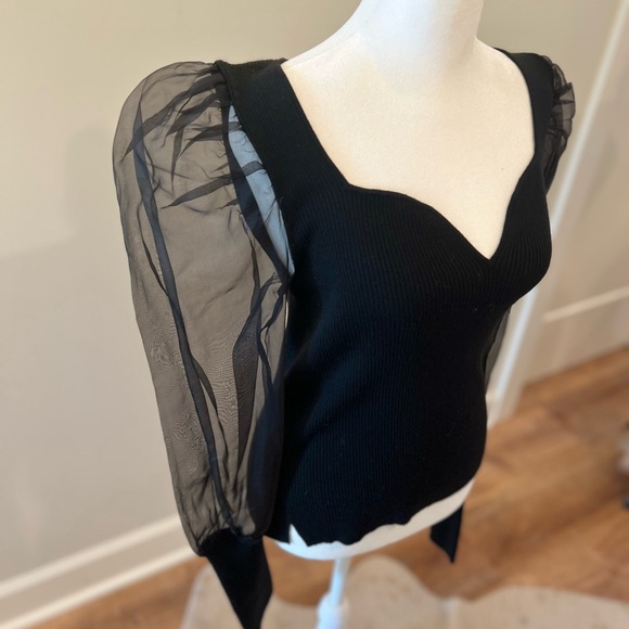 •Veronica Beard •Finian Puff Sleeve Sweetheart Top •Worn Once •Size: Small - Picture 9 of 10